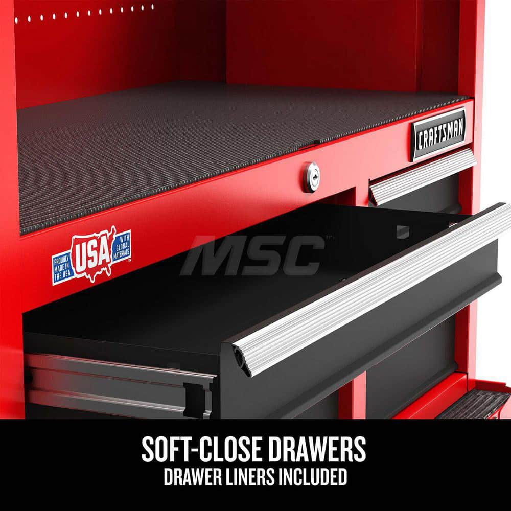 Bases & Risers & Add-Ons; Overall Weight Capacity: 1500 lb; Drawer Capacity: 100 lb; Number Of Drawers: 6.000; Material: Steel; Number of Drawers: 6.000; Color: Black; Gauge: 18; Overall Height: 24.7 in; Overall Width: 41; Handle Type: Recessed; Locking M