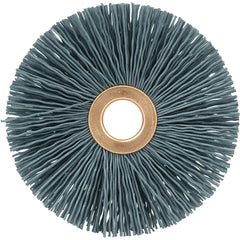 3″ Small Diameter Nylox Wheel Brush, .022/120SC Crimped Fill, 1/2″ Arbor Hole - Americas Industrial Supply