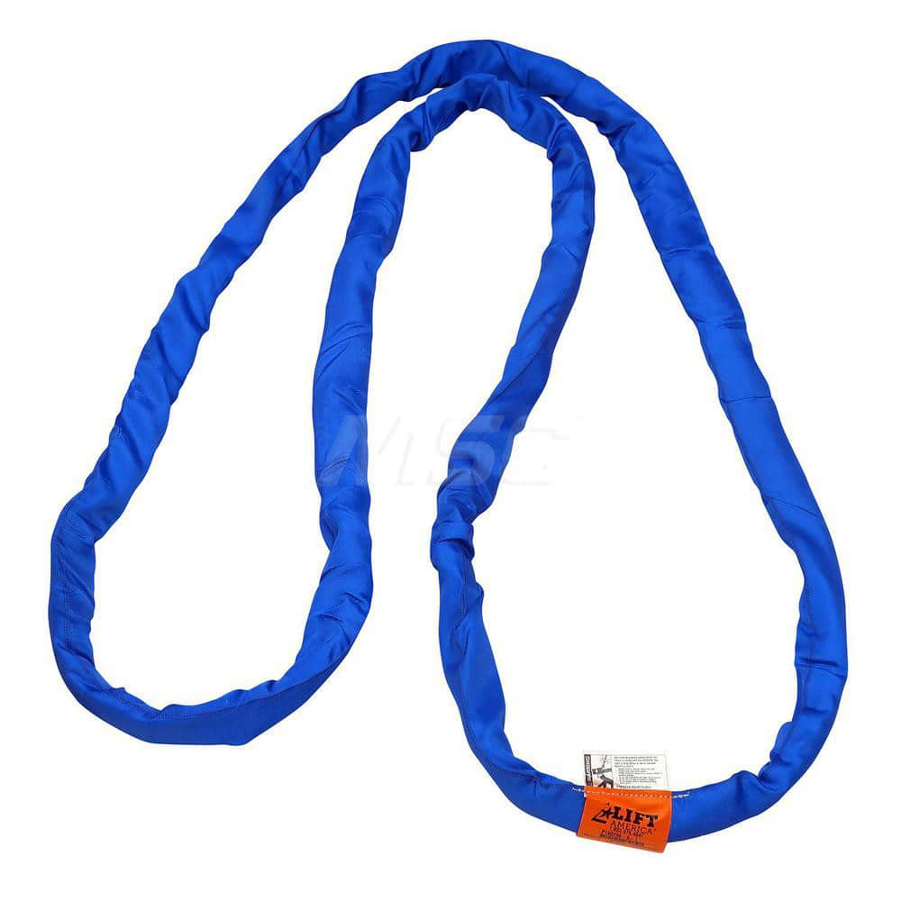 Round Sling: 16' Long, 21,200 lb Vertical, 17,000 lb Choker, 42,400 lb Basket, Polyester Blue