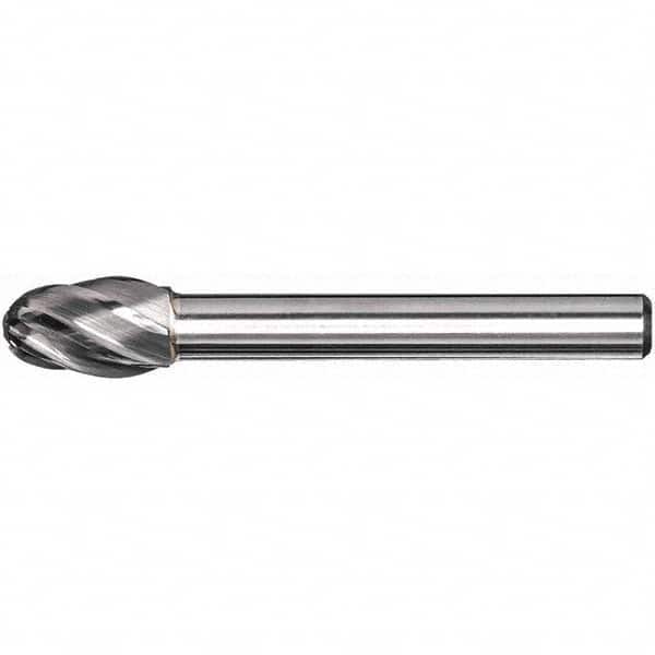 Precision Twist Drill - 3/8" Cut Diam, 1/4" Shank Diam, Carbide Aluma Cut Oval Burr - Americas Industrial Supply