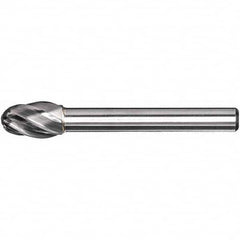 Precision Twist Drill - 3/8" Cut Diam, 1/4" Shank Diam, Carbide Aluma Cut Oval Burr - Americas Industrial Supply