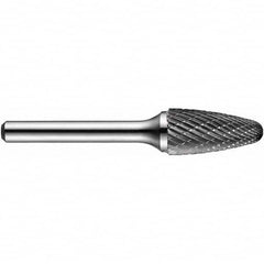 Precision Twist Drill - 1/4" Cut Diam, 1/4" Shank Diam, Carbide Double Cut Tree Burr with Radius - Americas Industrial Supply