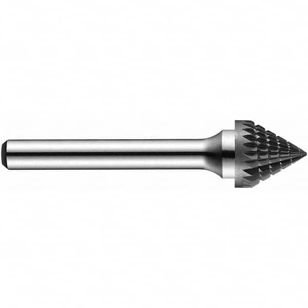 Precision Twist Drill - 5/8" Cut Diam, 1/4" Shank Diam, Carbide Double Cut 60° Angle Burr - Americas Industrial Supply
