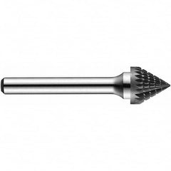 Precision Twist Drill - 3/8" Cut Diam, 1/4" Shank Diam, Carbide Double Cut 60° Angle Burr - Americas Industrial Supply
