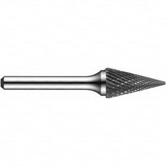 Precision Twist Drill - 1/8" Cut Diam, 1/8" Shank Diam, Carbide Double Cut Cone Burr - Americas Industrial Supply