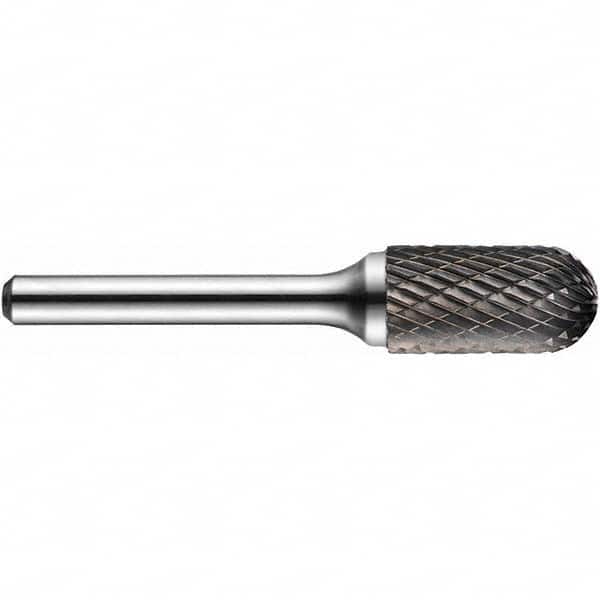 Precision Twist Drill - 5/8" Cut Diam, 1/4" Shank Diam, Carbide Double Cut Cylinder Ball End Burr - Americas Industrial Supply