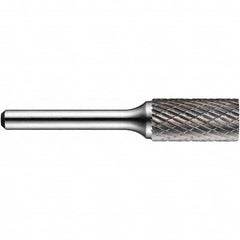 Precision Twist Drill - 1" Cut Diam, 1/4" Shank Diam, Carbide Double Cut Cylinder Burr - Americas Industrial Supply