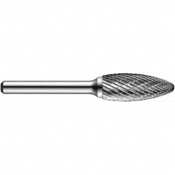 Precision Twist Drill - 1/4" Cut Diam, 1/4" Shank Diam, Carbide Double Cut Tree Burr with Radius - Americas Industrial Supply