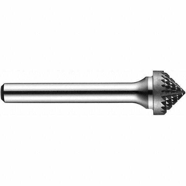 Precision Twist Drill - 5/8" Cut Diam, 1/4" Shank Diam, Carbide Double Cut 90° Angle Burr - Americas Industrial Supply