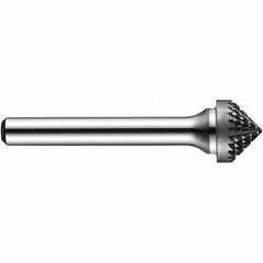 Precision Twist Drill - 5/8" Cut Diam, 1/4" Shank Diam, Carbide Double Cut 90° Angle Burr - Americas Industrial Supply