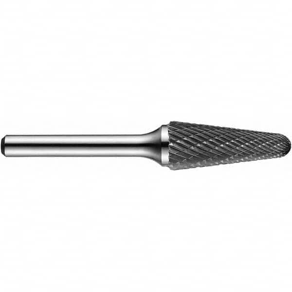 Precision Twist Drill - 1/4" Cut Diam, 1/4" Shank Diam, Carbide Double Cut Conical Radius End Burr - Americas Industrial Supply