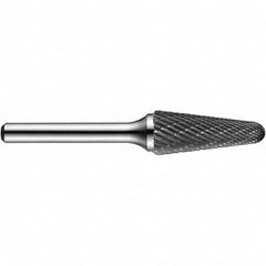 Precision Twist Drill - 5/16" Cut Diam, 1/4" Shank Diam, Carbide Double Cut Conical Radius End Burr - Americas Industrial Supply