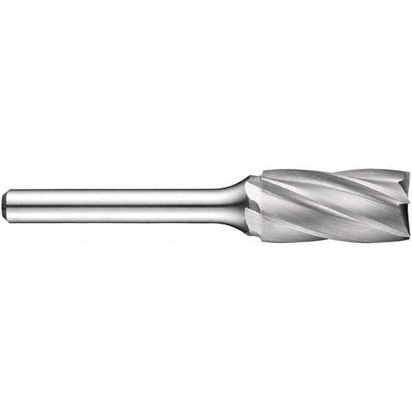 Precision Twist Drill - 1/2" Cut Diam, 1/4" Shank Diam, Carbide Aluma Cut Cylinder Burr with End Cut - Americas Industrial Supply