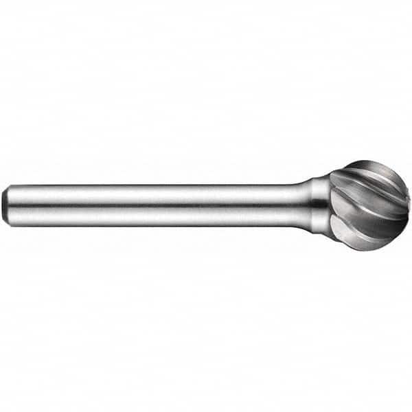 Precision Twist Drill - 1/2" Cut Diam, 1/4" Shank Diam, Carbide Aluma Cut Ball Burr - Americas Industrial Supply