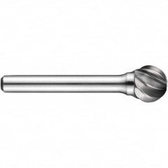 Precision Twist Drill - 1/4" Cut Diam, 1/4" Shank Diam, Carbide Aluma Cut Ball Burr - Americas Industrial Supply