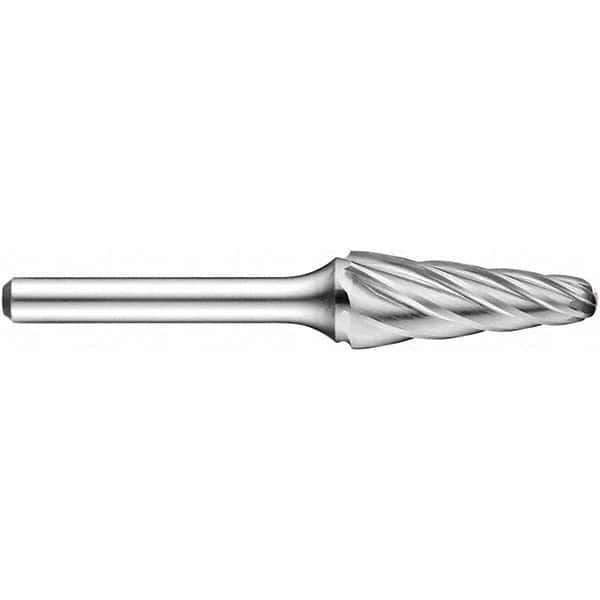 Precision Twist Drill - 3/8" Cut Diam, 1/4" Shank Diam, Carbide Aluma Cut Conical Radius End Burr - Americas Industrial Supply