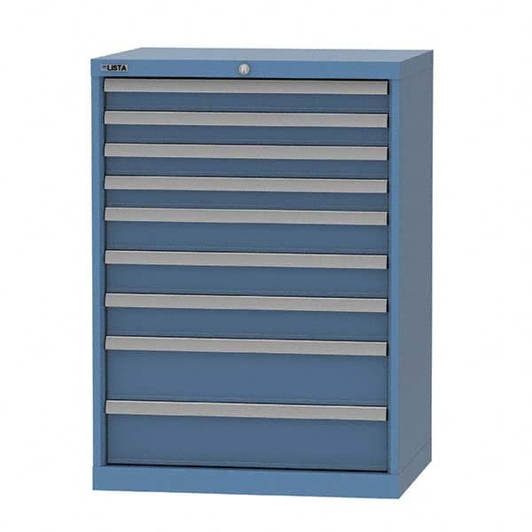 LISTA - 9 Drawer, 124 Compartment Bright Blue Steel Modular Storage Cabinet - Americas Industrial Supply
