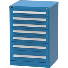 Vidmar - 7 Drawer Bright Blue Steel Modular Storage Cabinet - Americas Industrial Supply