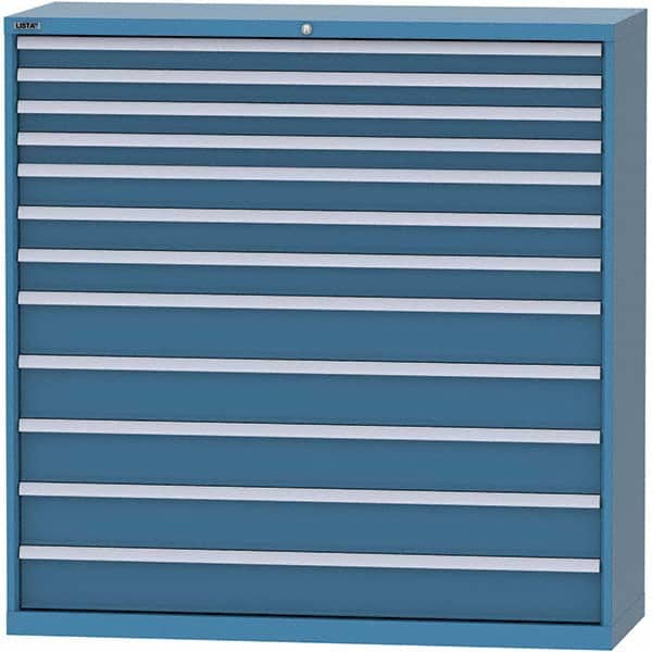 LISTA - 12 Drawer, 84 Compartment Bright Blue Steel Modular Storage Cabinet - Americas Industrial Supply