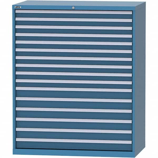 LISTA - 16 Drawer, 216 Compartment Bright Blue Steel Modular Storage Cabinet - Americas Industrial Supply
