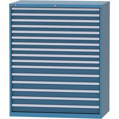 LISTA - 16 Drawer, 216 Compartment Bright Blue Steel Modular Storage Cabinet - Americas Industrial Supply