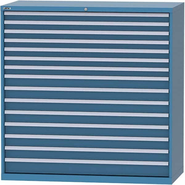 LISTA - 15 Drawer, 84 Compartment Bright Blue Steel Modular Storage Cabinet - Americas Industrial Supply