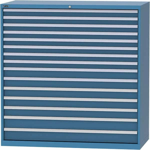LISTA - 15 Drawer, 84 Compartment Bright Blue Steel Modular Storage Cabinet - Americas Industrial Supply