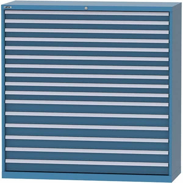 LISTA - 16 Drawer, 84 Compartment Bright Blue Steel Modular Storage Cabinet - Americas Industrial Supply