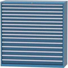 LISTA - 16 Drawer, 84 Compartment Bright Blue Steel Modular Storage Cabinet - Americas Industrial Supply