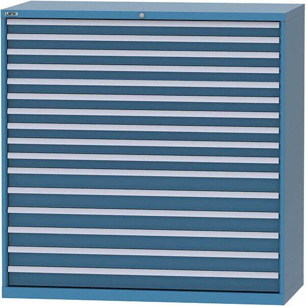 LISTA - 16 Drawer, 84 Compartment Bright Blue Steel Modular Storage Cabinet - Americas Industrial Supply