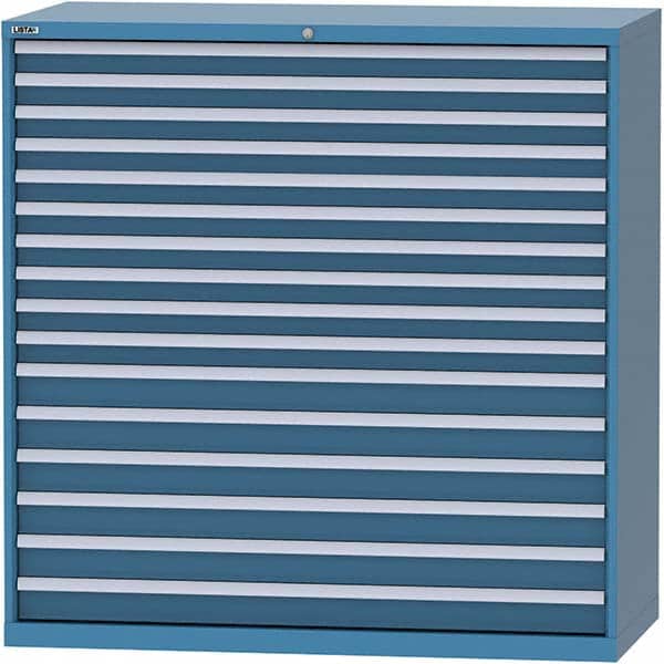 LISTA - 16 Drawer, 84 Compartment Bright Blue Steel Modular Storage Cabinet - Americas Industrial Supply