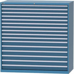 LISTA - 16 Drawer, 84 Compartment Bright Blue Steel Modular Storage Cabinet - Americas Industrial Supply