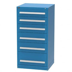 Vidmar - 6 Drawer Bright Blue Steel Modular Storage Cabinet - Americas Industrial Supply