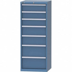 LISTA - 7 Drawer, 84 Compartment Bright Blue Steel Modular Storage Cabinet - Americas Industrial Supply