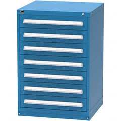 Vidmar - 7 Drawer Bright Blue Steel Modular Storage Cabinet - Americas Industrial Supply