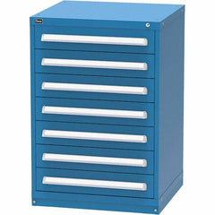 Vidmar - 7 Drawer, 344 Compartment Bright Blue Steel Modular Storage Cabinet - Americas Industrial Supply