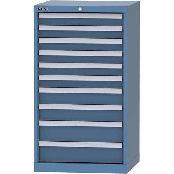 LISTA - 10 Drawer, 84 Compartment Bright Blue Steel Modular Storage Cabinet - Americas Industrial Supply