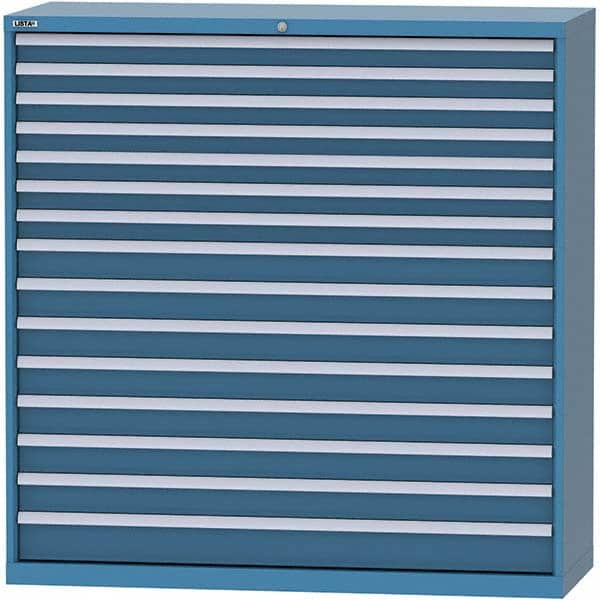 LISTA - 15 Drawer, 84 Compartment Bright Blue Steel Modular Storage Cabinet - Americas Industrial Supply