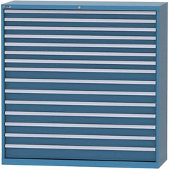 LISTA - 15 Drawer, 84 Compartment Bright Blue Steel Modular Storage Cabinet - Americas Industrial Supply
