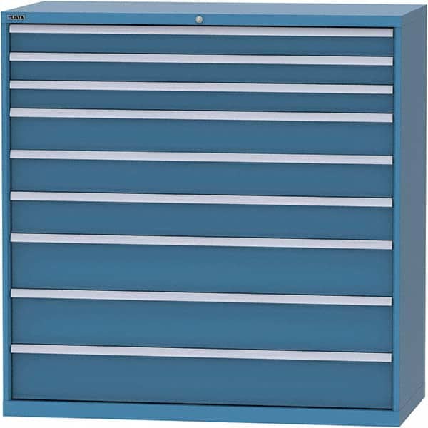 LISTA - 9 Drawer, 84 Compartment Bright Blue Steel Modular Storage Cabinet - Americas Industrial Supply