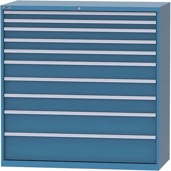 LISTA - 10 Drawer, 84 Compartment Bright Blue Steel Modular Storage Cabinet - Americas Industrial Supply
