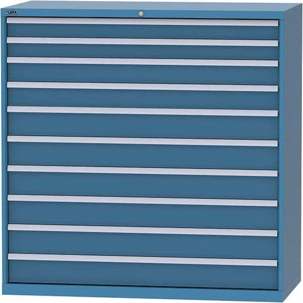 LISTA - 10 Drawer, 84 Compartment Bright Blue Steel Modular Storage Cabinet - Americas Industrial Supply