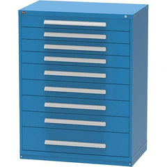 Vidmar - 9 Drawer, 45 Compartment Bright Blue Steel Modular Storage Cabinet - Americas Industrial Supply