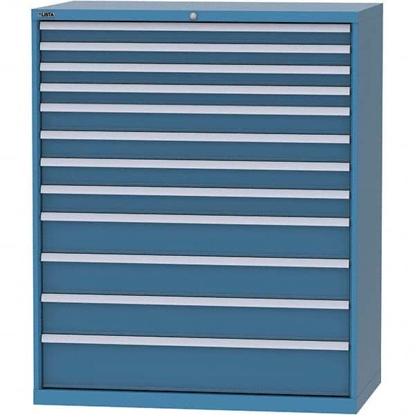 LISTA - 12 Drawer, 216 Compartment Bright Blue Steel Modular Storage Cabinet - Americas Industrial Supply