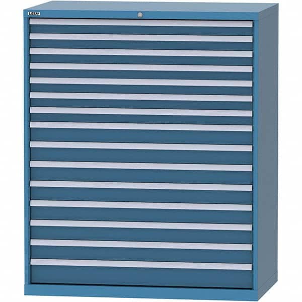 LISTA - 15 Drawer, 216 Compartment Bright Blue Steel Modular Storage Cabinet - Americas Industrial Supply