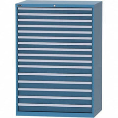 LISTA - 16 Drawer, 99 Compartment Bright Blue Steel Modular Storage Cabinet - Americas Industrial Supply