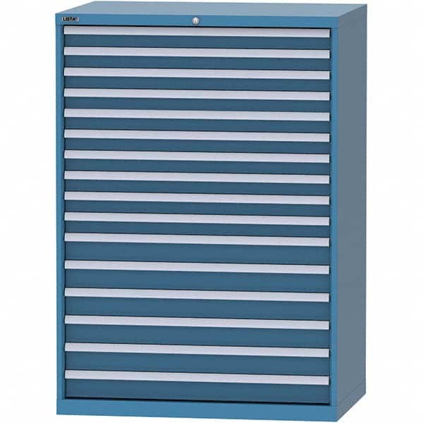 LISTA - 16 Drawer, 99 Compartment Bright Blue Steel Modular Storage Cabinet - Americas Industrial Supply