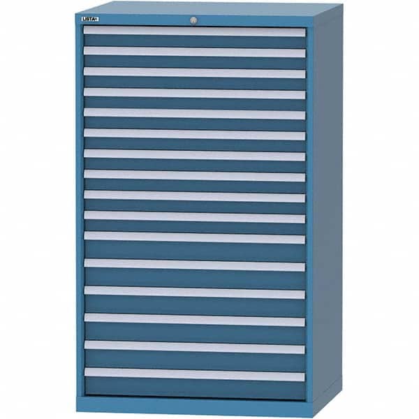LISTA - 16 Drawer, 84 Compartment Bright Blue Steel Modular Storage Cabinet - Americas Industrial Supply