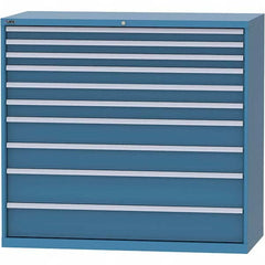 LISTA - 10 Drawer, 84 Compartment Bright Blue Steel Modular Storage Cabinet - Americas Industrial Supply