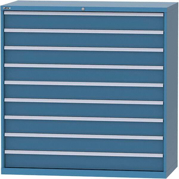 LISTA - 9 Drawer, 84 Compartment Bright Blue Steel Modular Storage Cabinet - Americas Industrial Supply